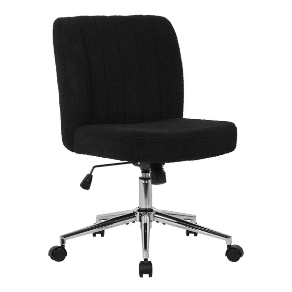 A Boss black office chair with chrome legs and wheels.