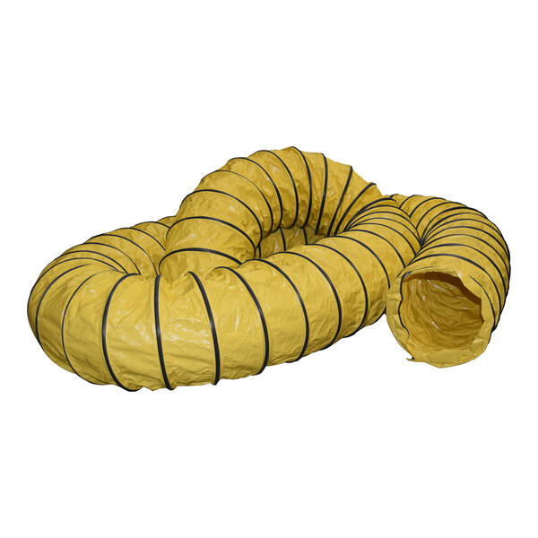 A yellow air duct with black lines.