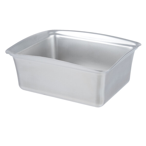 A Vollrath stainless steel food pan with a lid.