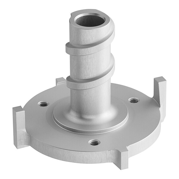 A silver metal Mahlkonig Guatemala pre-breaker with holes.