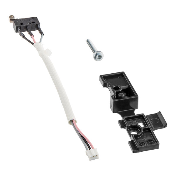 A close-up of the white electrical connector and wire for a Mahlkonig Portafilter Start Switch.