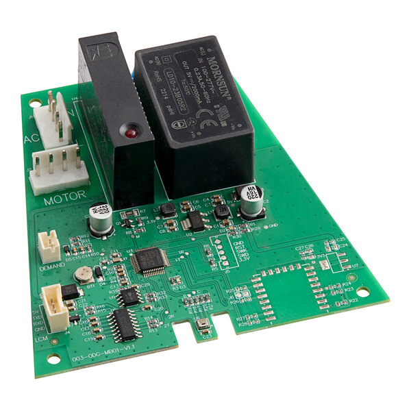 A HeyCafe Buddy Power Board with a green circuit board and black and white electronic components.