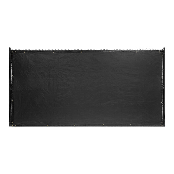 A black tarp with metal grommets.