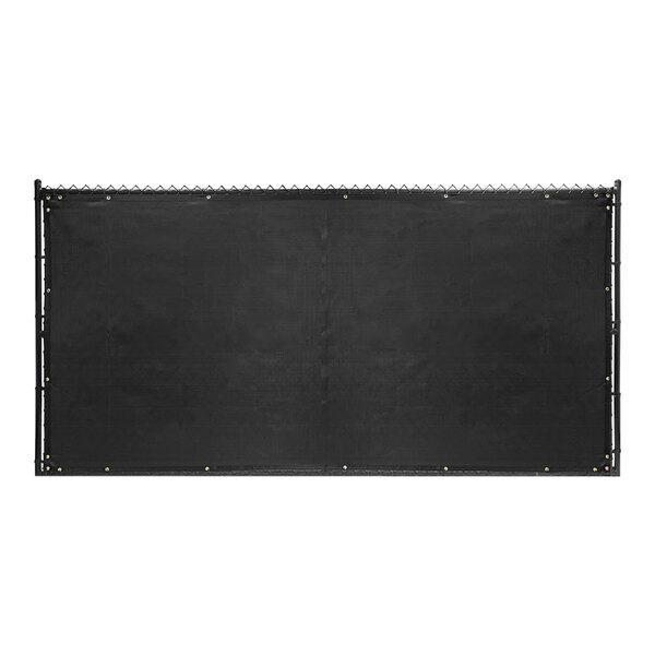 A black tarp with gold rivets.