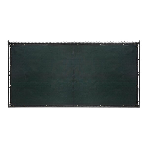 A green FenceScreen with black metal grommets.