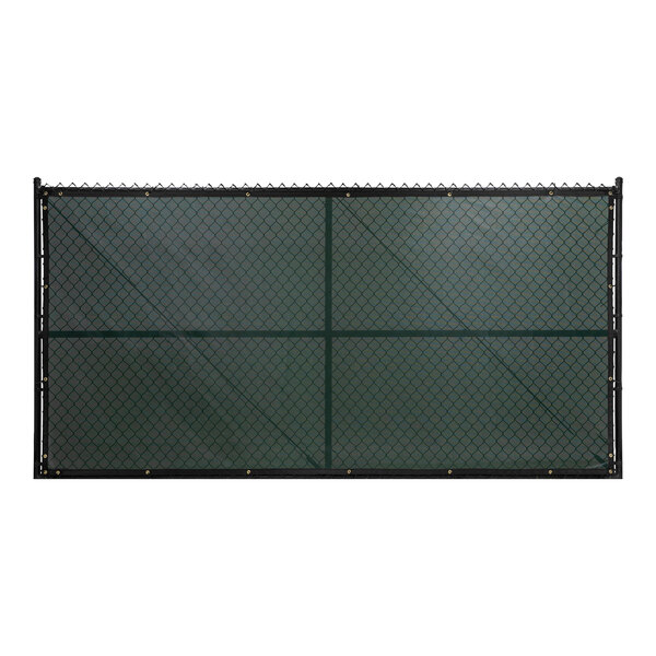 A green PVC mesh privacy fence screen.