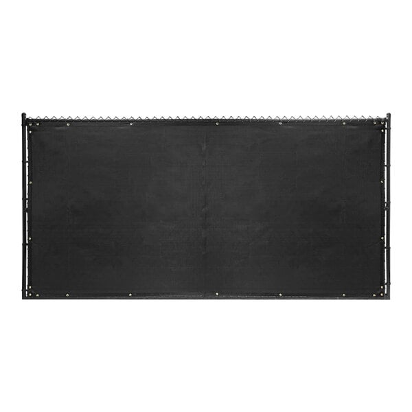 A black tarp with gold rivets.