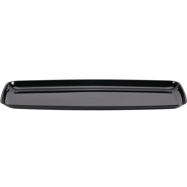 A black rectangular Sabert Mozaik catering tray with a handle.