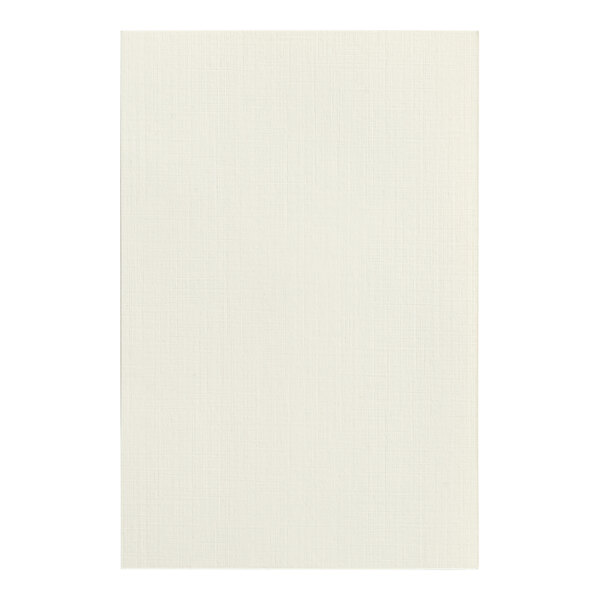 A white rectangular sheet of Choice Natural Linen Menu Paper with black border.