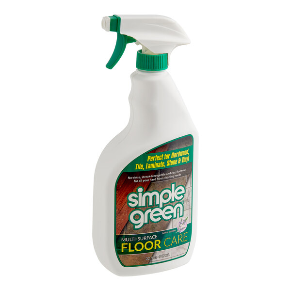 A white bottle of Simple Green Lemon Verbena Multi-Surface Floor Care with a green label.