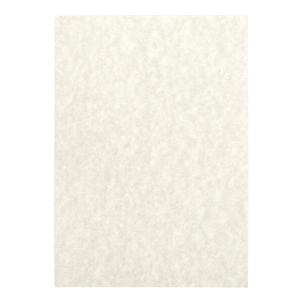 A white rectangular menu paper with a rough surface.