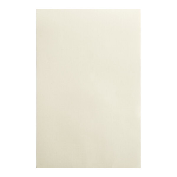 A white rectangular piece of Choice Natural Linen Menu Paper with black lines.