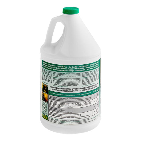 A white jug of Simple Green Concentrated Industrial Cleaner with a green label.