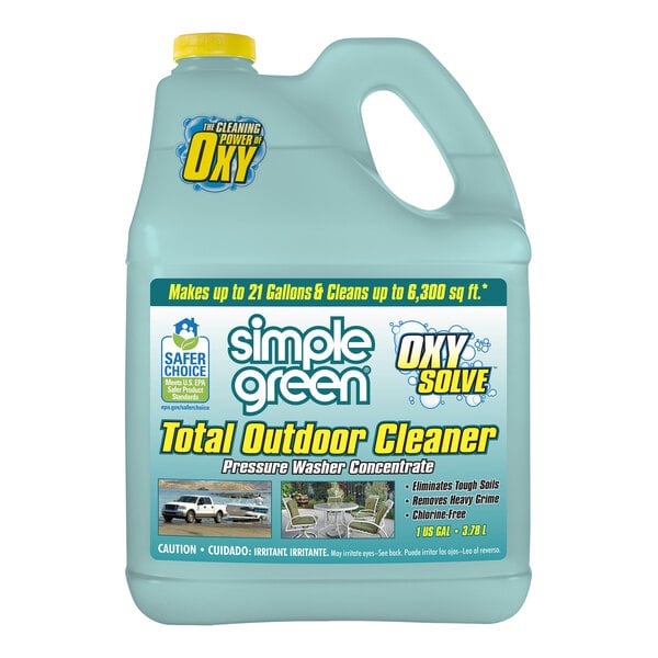 A gallon of Simple Green Total Outdoor Cleaner.