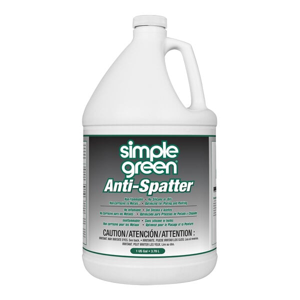A white jug of Simple Green Anti-Spatter Welding Protection with green text.