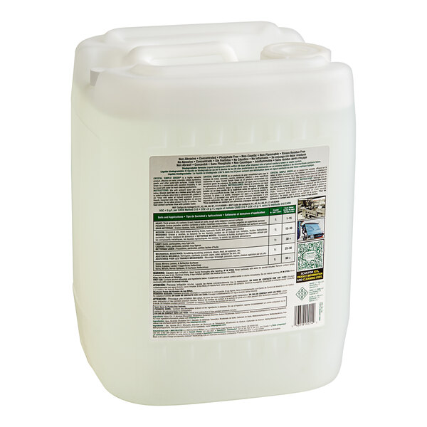 A white plastic container of Simple Green Crystal Concentrated Industrial Cleaner with a label.