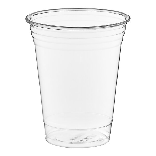A clear Solo plastic cup with a clear lid.