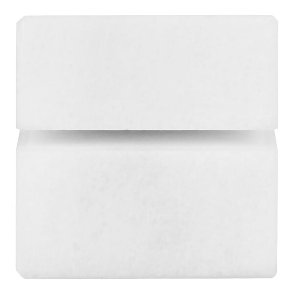 A rectangular white object with a horizontal slit in the middle, resembling a card holder.