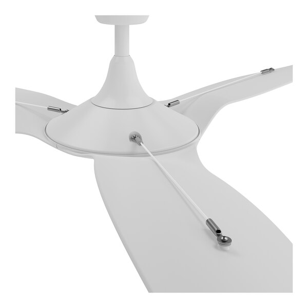 A white Big Ass Fans Haiku outdoor ceiling fan with three blades.