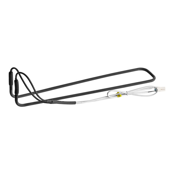 An Avantco defrost element with black and white electrical wires.