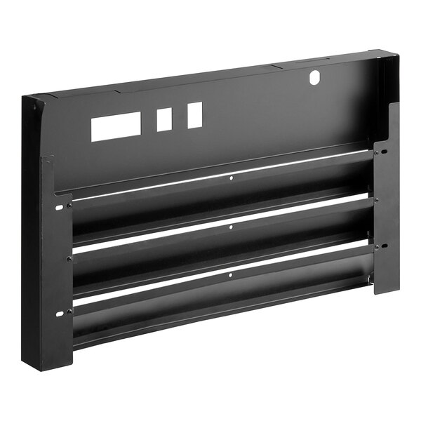 A black metal front grille with holes for an Avantco GDC-10-HC.