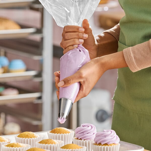 Ateco 4721 21" High-Grip Clear Disposable Pastry Bags - 100/Roll