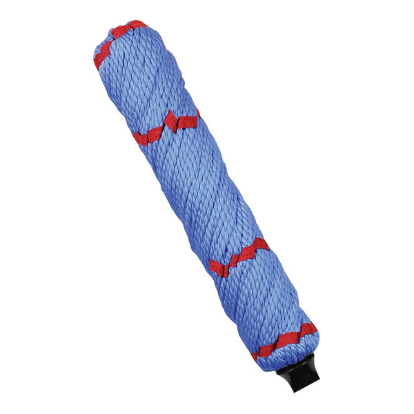 A blue O-Cedar Commercial MaxiTwist microfiber mop head.