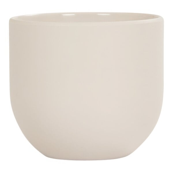 A white melamine bowl with a white background.