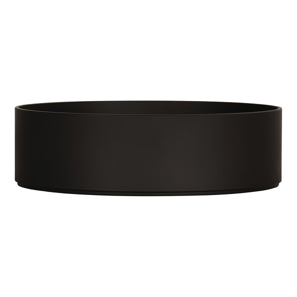 A black oval melamine bowl.