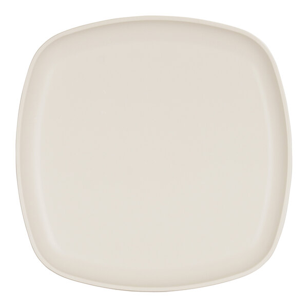 A white square Cal-Mil Oslo melamine plate.