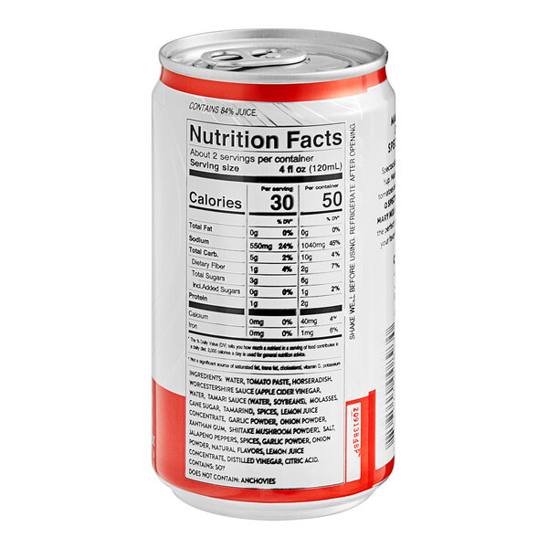 A close-up of a white Q Mixers Premium Bloody Mary Mix can with black text.