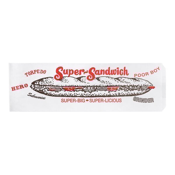 Choice 4 1/2" x 2 1/2" x 14" Submarine / Hoagie Sandwich Bag - 1,000/Case