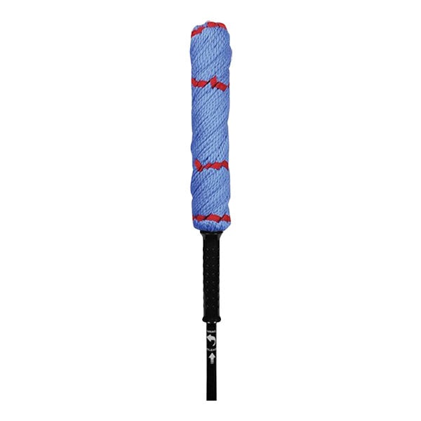 An O-Cedar Commercial MaxiTwist blue and black mop with a blue rope on the black pole.