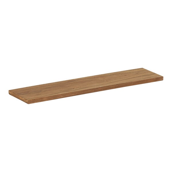 A Cal-Mil walnut rectangular serving board on a table.