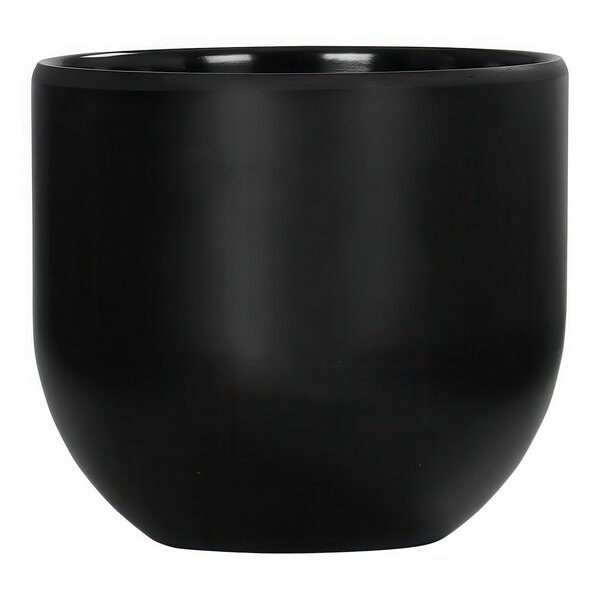 A black round melamine bowl.