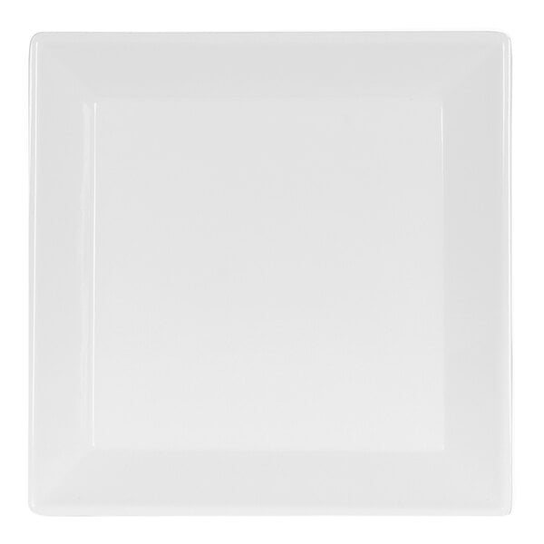 A white square Cal-Mil melamine plate.