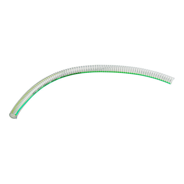 An Avantco ABS drain hose with a green stripe and green and white ends.