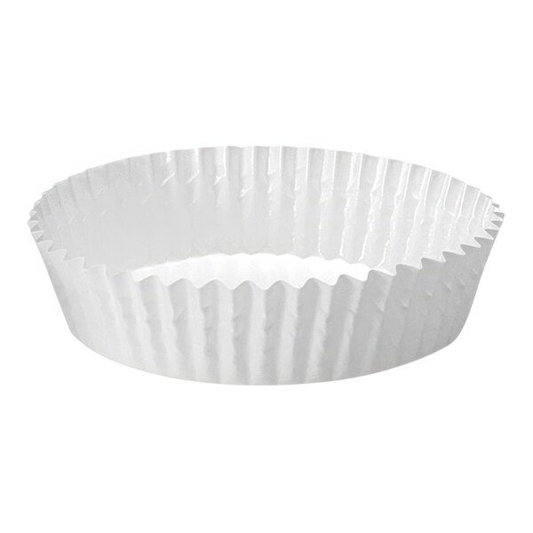 A white paper cupcake liner.