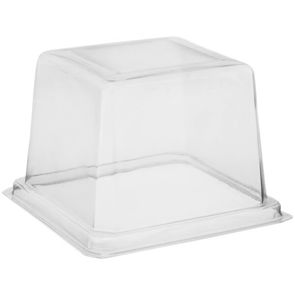 Welcome Home Brands 3 3/4" x 3 1/8" Clear PET Square Mini Medoro Tray Dome Lid - 300/Case