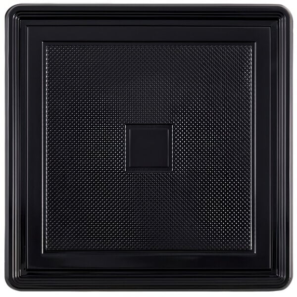 A black square Welcome Home Brands Medoro tray with a square in the middle.