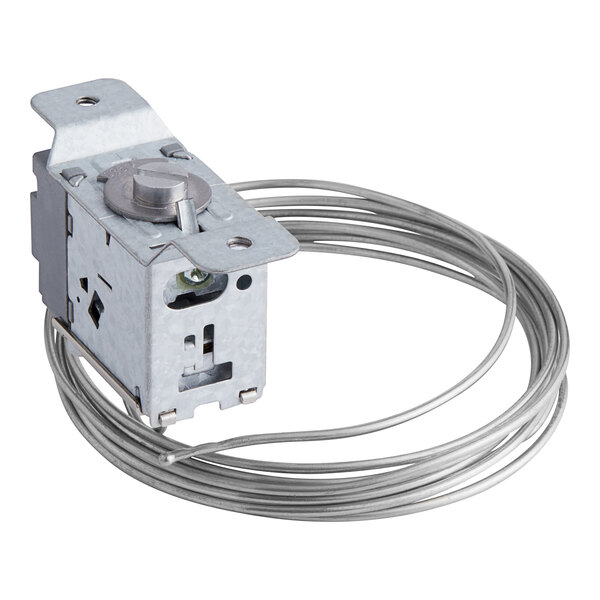 An Ice-O-Matic safety thermostat with a wire attached.