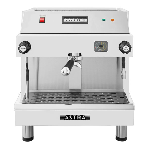 A white Astra Mega I automatic espresso machine.