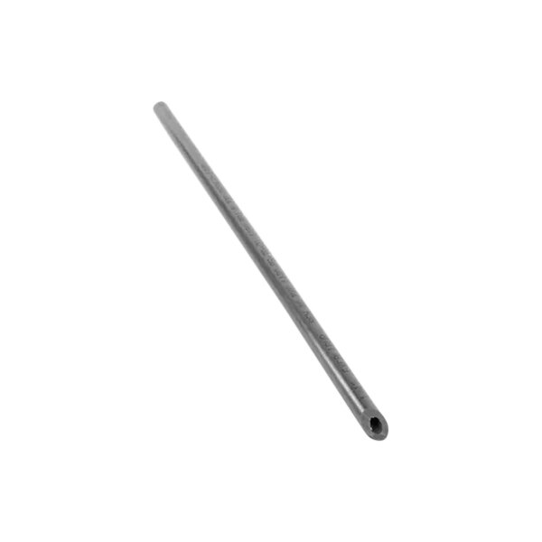 A long thin metal rod with a white background.