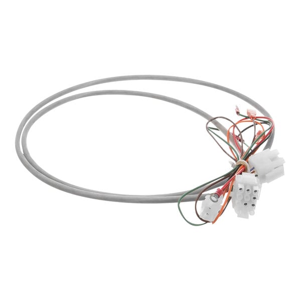 A white cable with wires and a connector.