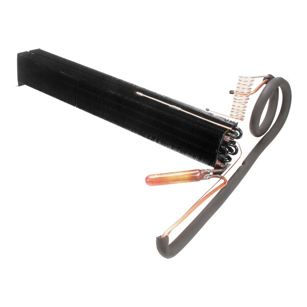 A black and orange Beverage-Air evaporator coil assembly.