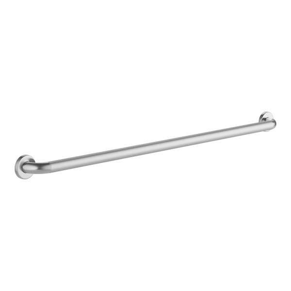 A Lavex stainless steel grab bar with a peened grip and satin finish.
