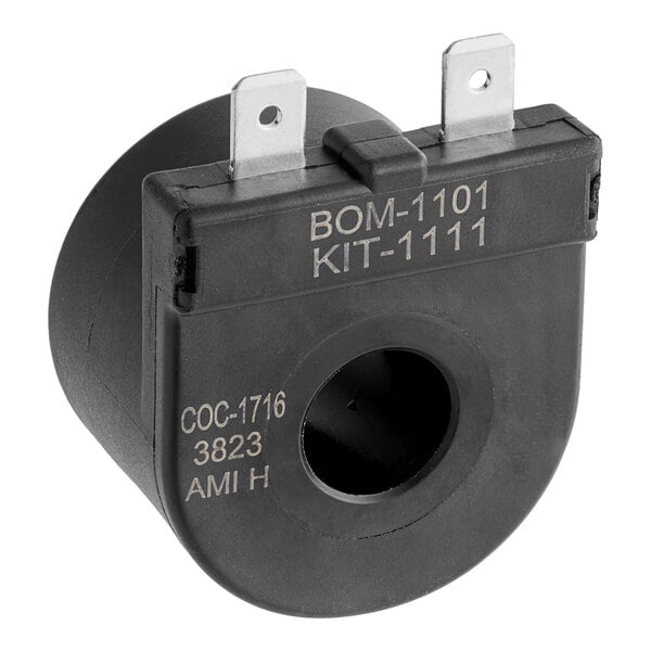A black and white Bunn Solenoid Coil.