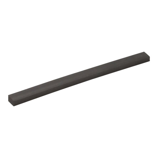 A black rectangular rubber wedge with a long handle.