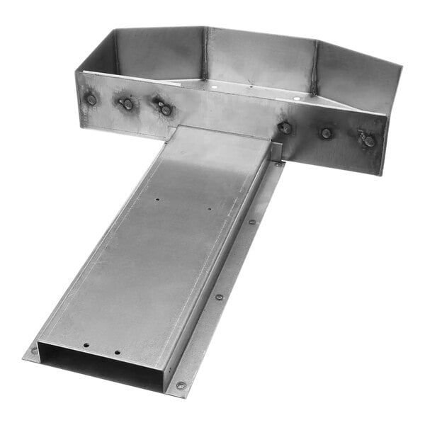 A stainless steel Frymaster Flue Assembly tray with a metal handle.