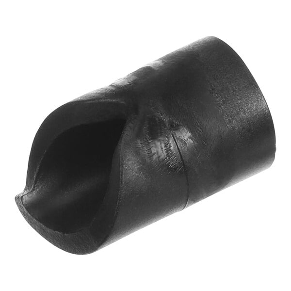 A black Beverage-Air hinge cam with a hole in it.
